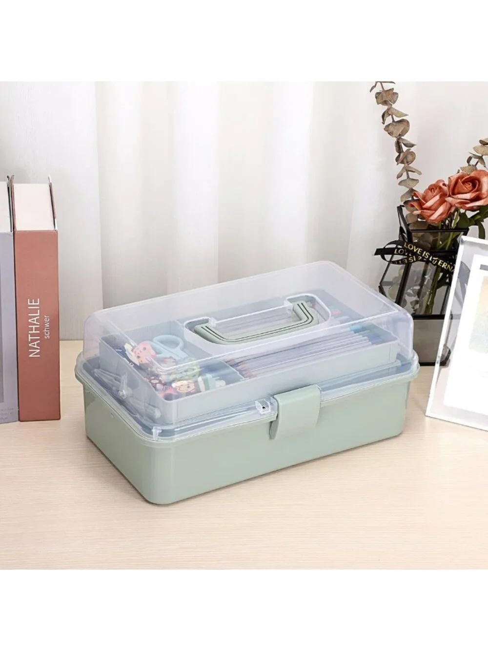 3-Layer Portable Craft Organizer Box | Adjustable Storage for Art, Sewing & More